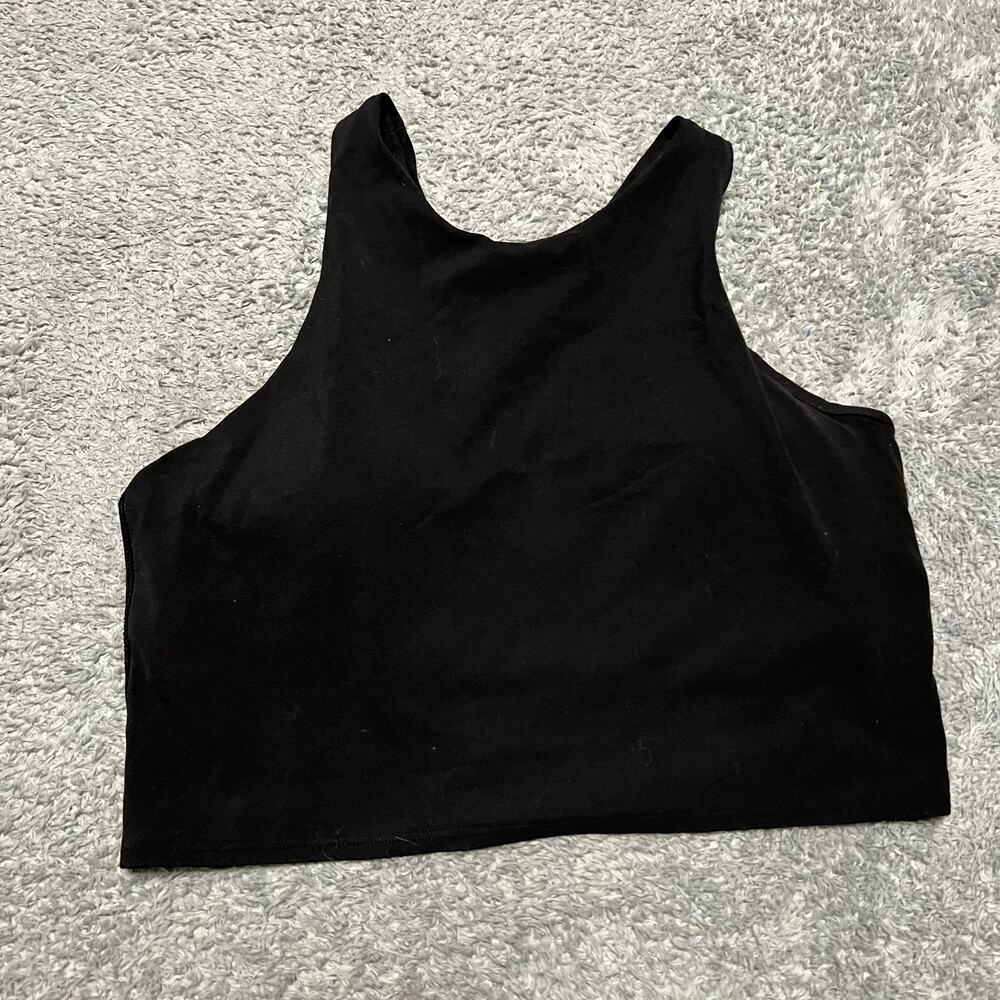 Athleta Sports Bra Womens Medium Crop Top Black Tank
